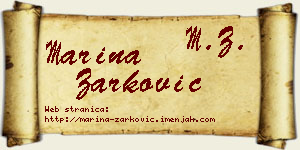 Marina Žarković vizit kartica